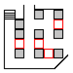 火の神殿1Fの落とし穴位置図